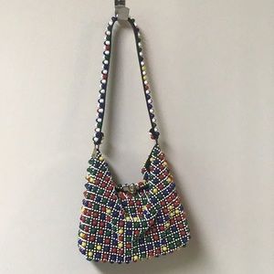 Multicolored Beaded Retro Purse